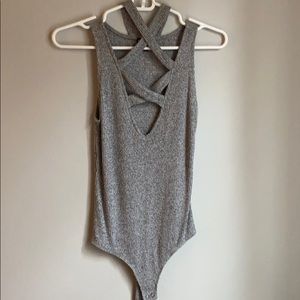Grey body suit